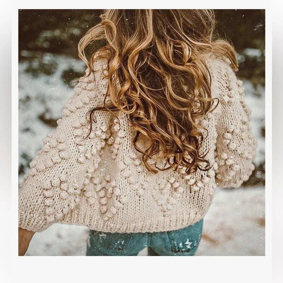 New Open Front Ivory Cardigan. Oversized Size Small - Picture 7 of 8